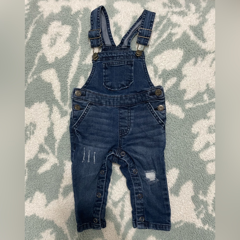 Baby Okie Dokie Overall Jean Blue Unisex Girl Boy 6M